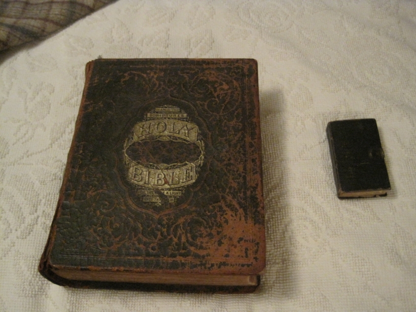 Longenecker Family Bible with German BIble at right
