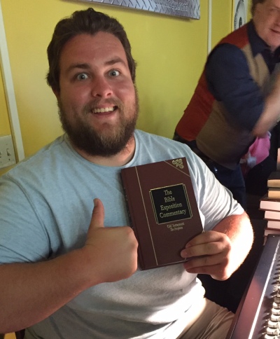 Matt joyfully received a set of expository Bible commentaries. Part of the thrill on his face may be explained by the fact he is getting married soon.